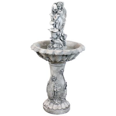 Sunnydaze Decor 425 in. Fairy Flower Solar Water Fountain with Battery Backup