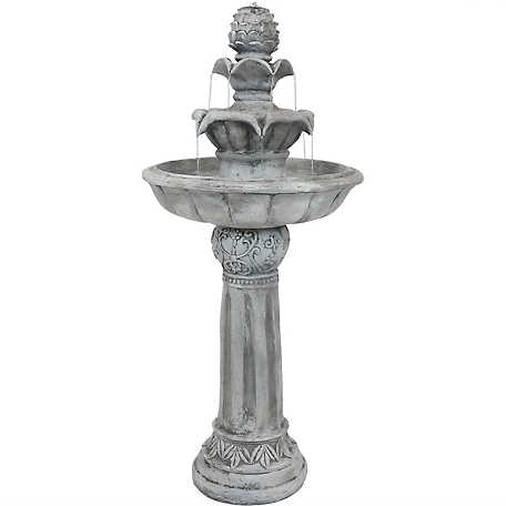 Sunnydaze Decor 42 in. Ornate Elegance Solar Water Fountain with Battery Backup