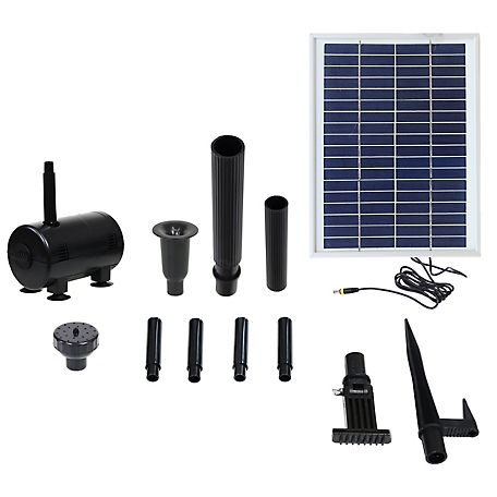Sunnydaze Decor 56 in. Pump and Solar Panel Outdoor Fountain Kit with Spray Heads