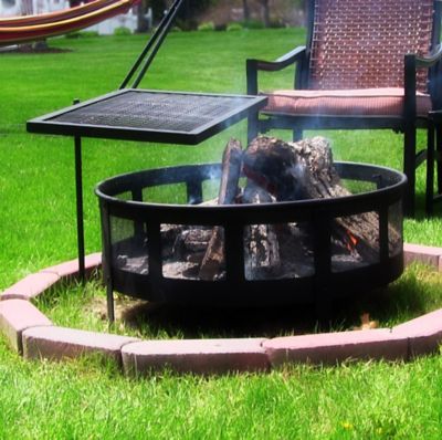 Image showing  Outdoor Heavy-Duty 360-Degree Rotating Adjustable Swivel Fire Pit Cooking Grill Grate, 24 in.