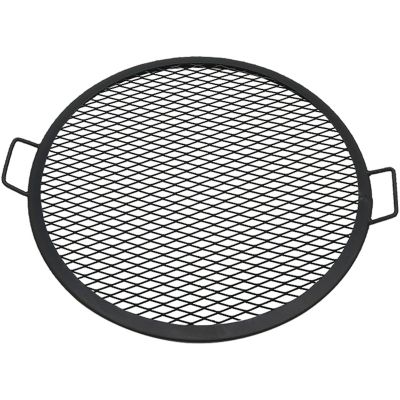 Sunnydaze Decor 24 in. Outdoor Camping or Backyard Heavy-Duty Steel Round X-Marks Fire Pit BBQ Grate