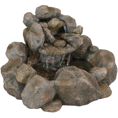 Sunnydaze Decor 18 in. H Electric Resin Rocky Ravine Waterfall Outdoor Water Fountain, SSS-376