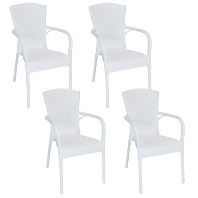 Sunnydaze Decor 4 pc. Segesta Plastic Patio Armchair Set, Segesta