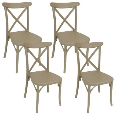 Sunnydaze Decor 4 pc. Bellemead Indoor/Outdoor Plastic Patio Dining Chair Set