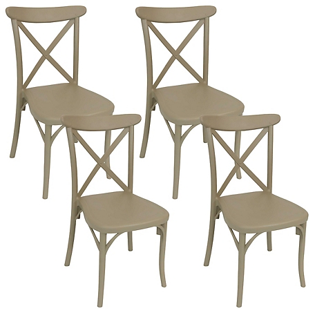 Sunnydaze Decor 4 pc. Bellemead Indoor/Outdoor Plastic Patio Dining Chair Set