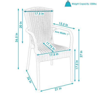 Image showing  Faux Wood Design Plastic All-Weather Commercial-Grade Segesta Indoor/Outdoor Patio Dining Chair, Wenge, 2 pk.