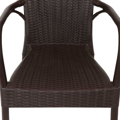 Image showing  Faux Wood Design Plastic All-Weather Commercial-Grade Segesta Indoor/Outdoor Patio Dining Chair, Wenge, 2 pk.