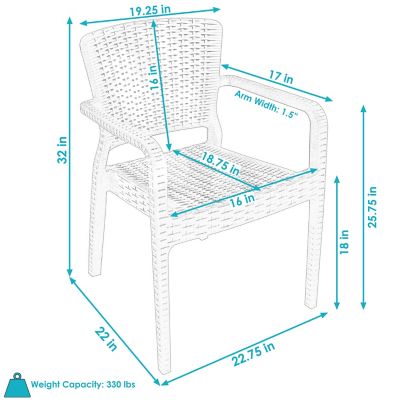 Image showing  4 pc. Segonia Plastic Stacking Armchair Set, Black