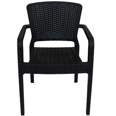 Image showing  4 pc. Segonia Plastic Stacking Armchair Set, Black