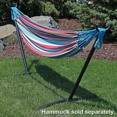 Image showing  Brazilian Heavy-Duty 2-Person Space-Saving Hammock Stand Only with Carrying Case, 400 lb Weight Capacity, Black