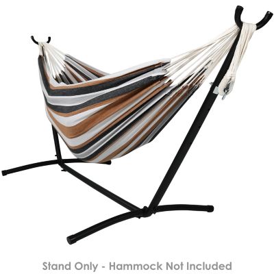 Image showing 5 th Sunnydaze Decor Brazilian Heavy-Duty 2-Person Space-Saving Hammock Stand Only with Carrying Case, 400 lb Weight Capacity, Black