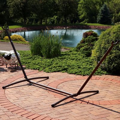 Image showing  Brazilian Portable 2-Person Space-Saving Hammock Stand Only with Carrying Case - 400 lb Weight Capacity - Bronze