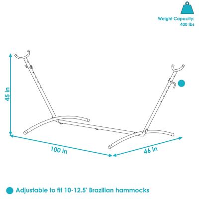 Image showing  Brazilian Portable 2-Person Space-Saving Hammock Stand Only with Carrying Case - 400 lb Weight Capacity - Bronze