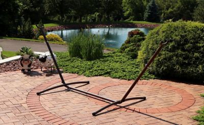 Image showing 7 th Sunnydaze Decor Brazilian Portable 2-Person Space-Saving Hammock Stand Only with Carrying Case - 400 lb Weight Capacity - Bronze