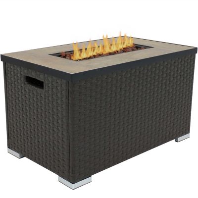 Sunnydaze Decor Tile Top Resin Propane Gas Fire Pit Coffee Table 32 In Wicker War 840 At Tractor Supply Co