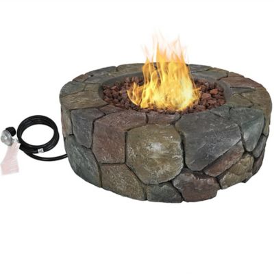 Sunnydaze Decor 30 in. Cast-Stone Propane Gas Fire Pit