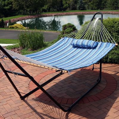 Image showing  Polyester Quilted Hammock Pad and Pillow - Breakwater Stripe
