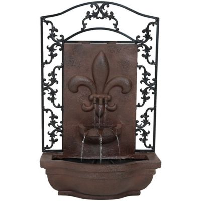 Sunnydaze Decor 33 in. French Lily Outdoor Wall Water Fountain, Iron, XCA-132388002-I