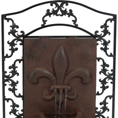 Image showing  33 in. French Lily Solar Outdoor Wall Water Fountain, Iron, XCA-132388002-I-S
