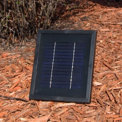 Image showing 8 th Sunnydaze Decor 33 in. French Lily Solar Wall Water Fountain with Battery Backup, Stone Finish, XCA-132388003-FS-SOD