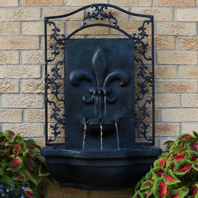 Image showing  Sunnydaze French Lily Outdoor Wall Fountain with Submersible Pump, XCA-132388005-L