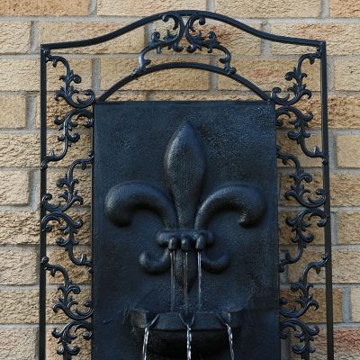 Image showing  Sunnydaze French Lily Outdoor Wall Fountain with Submersible Pump, XCA-132388005-L