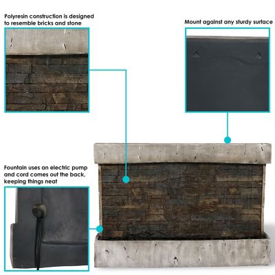 Image showing  Ancient Outdoor Waterfall Fountain - 24 in., XCA-13283