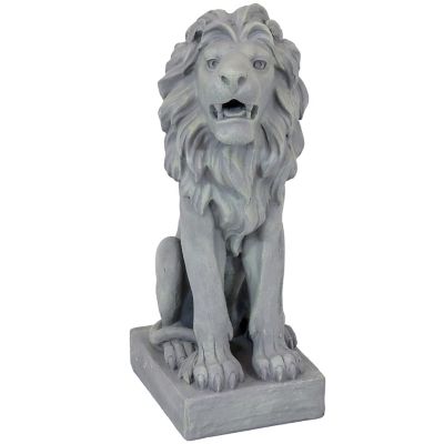 Sunnydaze Decor 30 in. Noble Beast Sitting Lion Outdoor Statue, XCA-635