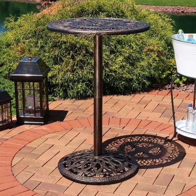 Image showing  Indoor/Outdoor Cast Iron Round Bar-Height Table - 26 in.