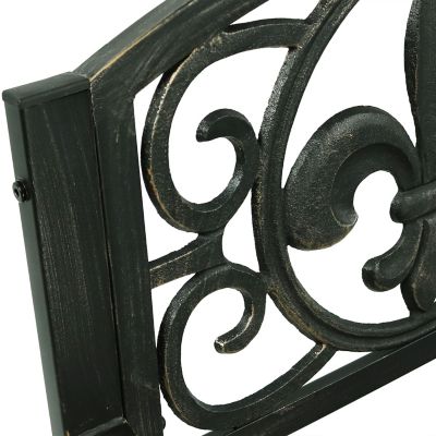 Image showing 5 th Sunnydaze Decor Traditional Fleur-de-Lis Design Cast Iron and Steel Outdoor Rocking Chair