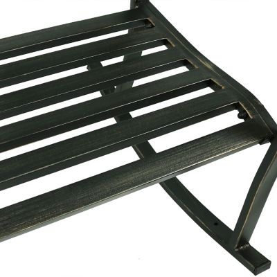 Image showing 6 th Sunnydaze Decor Traditional Fleur-de-Lis Design Cast Iron and Steel Outdoor Rocking Chair