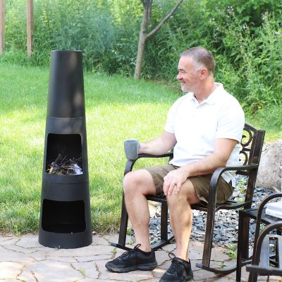 Image showing 8 th Sunnydaze Decor Traditional Fleur-de-Lis Design Cast Iron and Steel Outdoor Rocking Chair