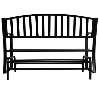 Image showing 7 th Sunnydaze Decor 50 in. 2-Person Metal Outdoor Glider Bench, Black