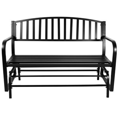 Image showing 9 th Sunnydaze Decor 50 in. 2-Person Metal Outdoor Glider Bench, Black