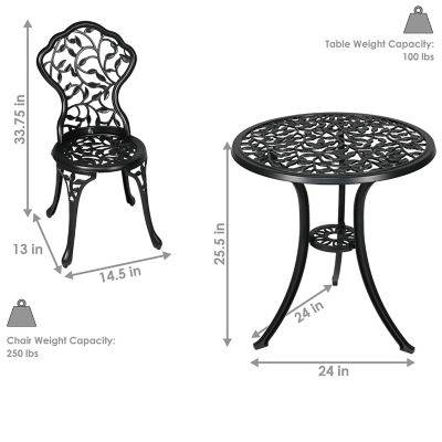 Image showing  3 pc. Outdoor Cast Aluminum Patio Bistro Set