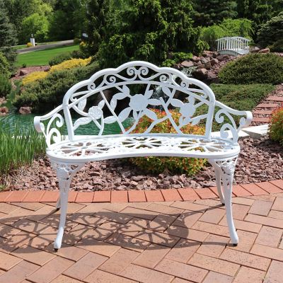 Image showing  40 in. Classic Rose Cast-Aluminum Garden Bench