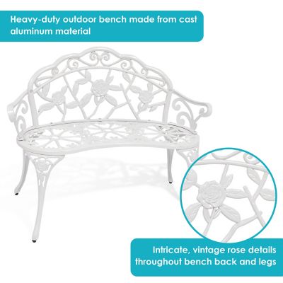 Image showing  40 in. Classic Rose Cast-Aluminum Garden Bench