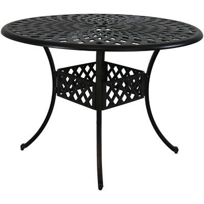 Sunnydaze Decor 41 in. Crossweave Round Patio Table for 4 People