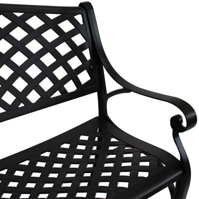 Image showing  39 in. Checkered Cast-Aluminum Patio Bench