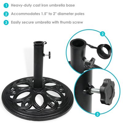 Image showing  18 in. Cast-Iron Outdoor Patio Umbrella Base