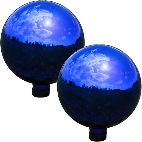 Sunnydaze Decor 10 in. Mirrored Surface Gazing Globe Balls, 2-Pack