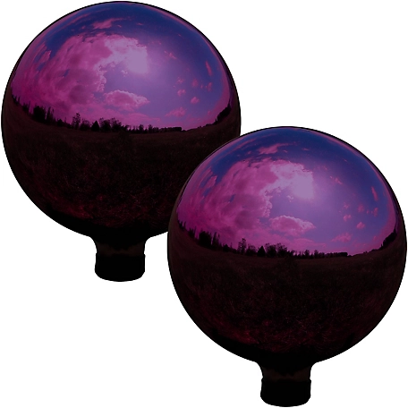 Sunnydaze Decor 10 in. Mirrored Surface Gazing Ball Globes, 2-Pack, ZIB-489-2PK