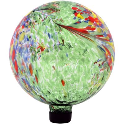 Sunnydaze Decor Indoor/Outdoor Artistic Gazing Globe Glass Garden Ball, 10 in. D, Green