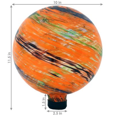 Image showing 5 th Sunnydaze Decor 10 in. Sunset Sky Glass Outdoor Gazing Ball Globe
