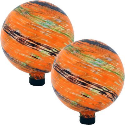 Sunnydaze Decor 10 in. Sunset Sky Glass Outdoor Gazing Ball Globes, 2-Pack, ZIB-502-2PK