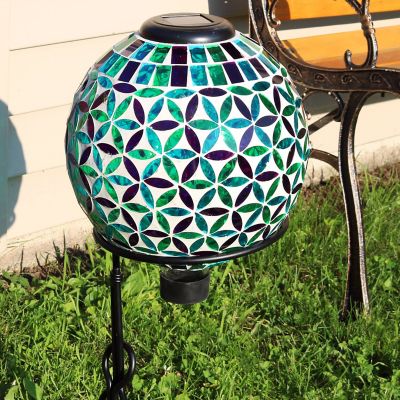 Image showing  10 in. Solar Cool Blooms Glass Mosaic Gazing Globes, 2 pc.