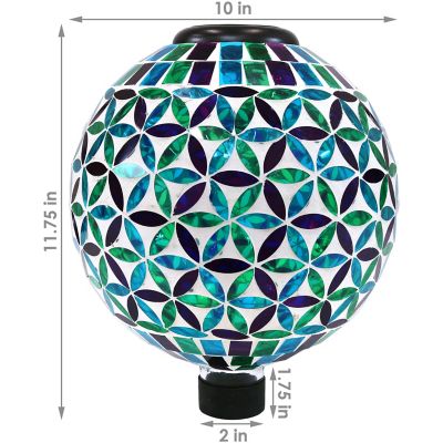 Image showing  10 in. Solar Cool Blooms Glass Mosaic Gazing Globes, 2 pc.