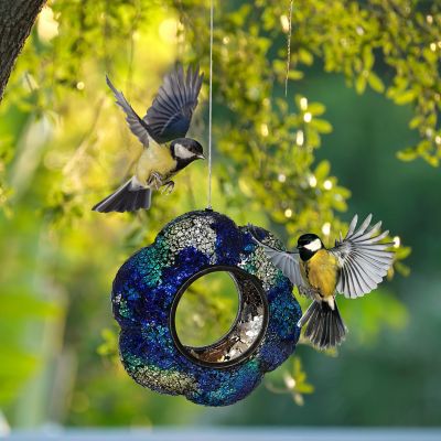 Image showing  Indigo Flower Fly-Through Hanging Outdoor Bird Feeder, 10 in.