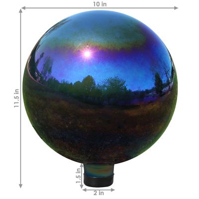 Image showing  10 in. Mirrored Glass Gazing Globe Ball, Rainbow