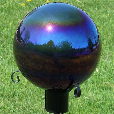 Image showing  10 in. Mirrored Glass Gazing Globe Balls, Rainbow, 2 pc.